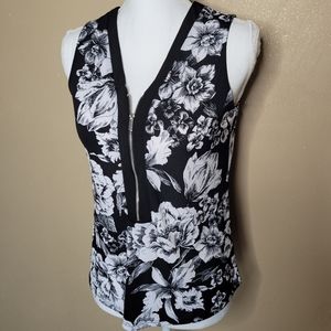 NWOT INC black floral blouse
